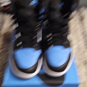 Jordan Athletic Shoes Black and Blue